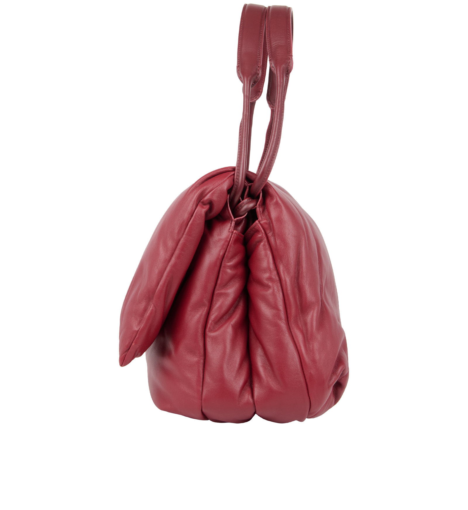 Medium Pillow Flap Bag, &pound;620, Handbags, Burgundy, Lambskin Leather, Bottom view
